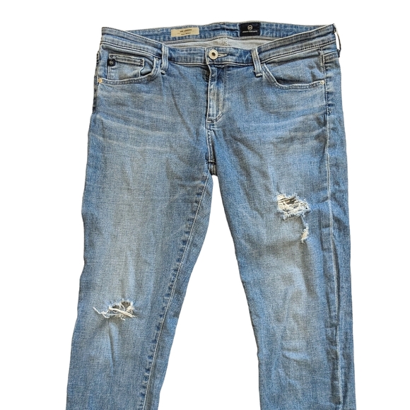 AG Adriano Goldschmied Legging Super Skinny Distressed Ripped Jeans size 31 31R - Picture 2 of 11